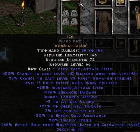 Ice Rune Word in Ward Bow